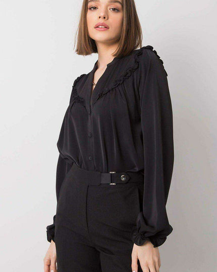 Chic Black Women's Long Sleeve Button Down Shirt - A Timeless Wardrobe Essential