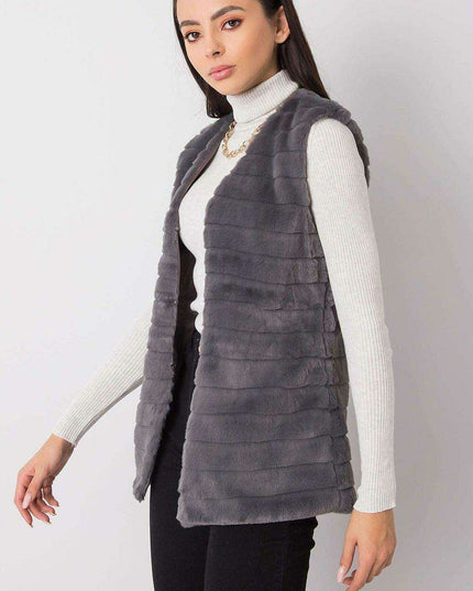 Chic Cream Faux Fur Vest with Elegant Hook Closure and Full Lining - Available in Multiple Sizes