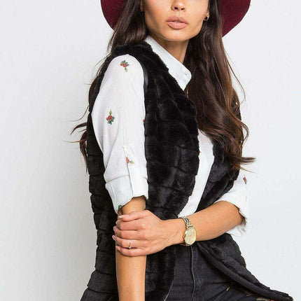 Chic Cream Faux Fur Vest with Elegant Hook Closure and Full Lining - Available in Multiple Sizes