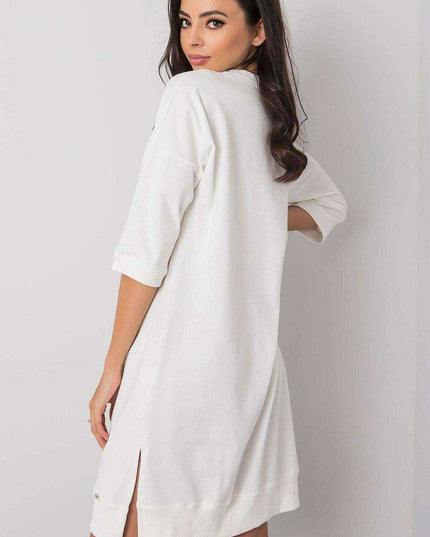 Elegant Black Cotton Zip Dress with Modern Slit Details