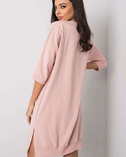 Elegant Black Cotton Zip Dress with Modern Slit Details