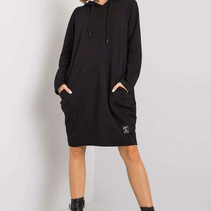 Khaki Cozy Pocketed Hoodie Dress for Effortless Style