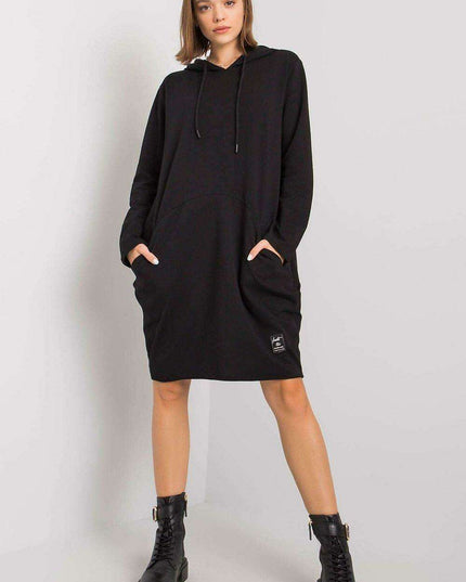 Khaki Cozy Pocketed Hoodie Dress for Effortless Style