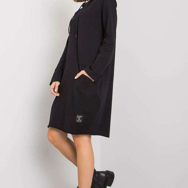 Khaki Cozy Pocketed Hoodie Dress for Effortless Style