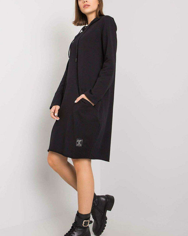 Khaki Cozy Pocketed Hoodie Dress for Effortless Style