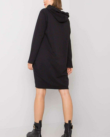 Khaki Cozy Pocketed Hoodie Dress for Effortless Style
