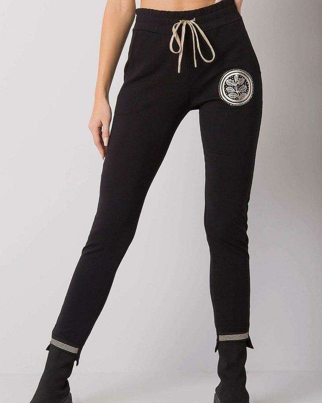 Stylish Adjustable Fit Black Jogger Pants for Women