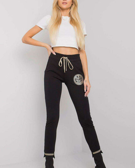 Stylish Adjustable Fit Black Jogger Pants for Women