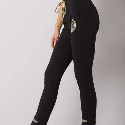 Stylish Adjustable Fit Black Jogger Pants for Women