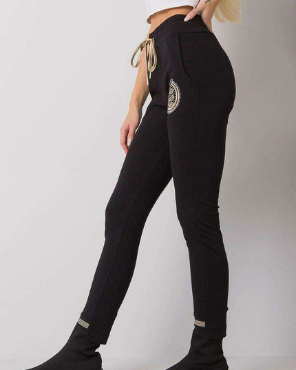 Stylish Adjustable Fit Black Jogger Pants for Women