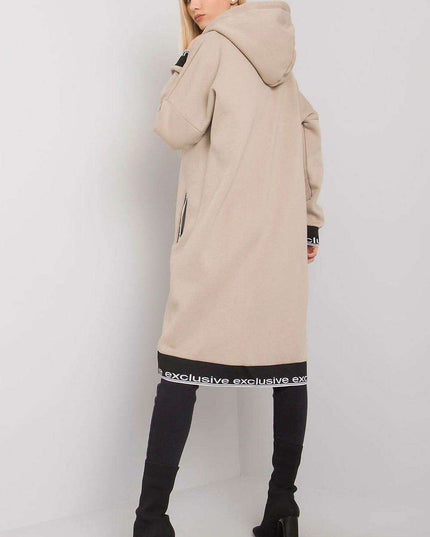 Chic Dark Blue Women's Zip-Up Hoodie with Convenient Pockets