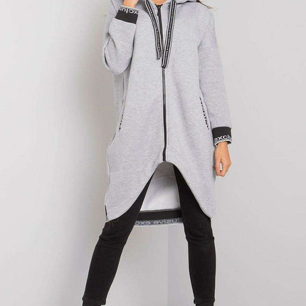 Chic Dark Blue Women's Zip-Up Hoodie with Convenient Pockets