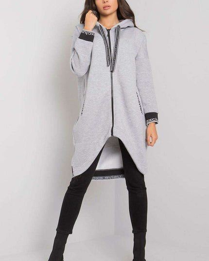 Chic Dark Blue Women's Zip-Up Hoodie with Convenient Pockets