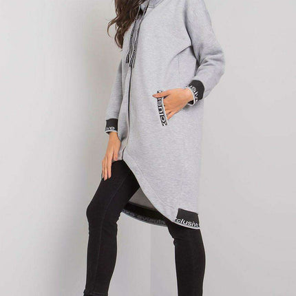 Chic Dark Blue Women's Zip-Up Hoodie with Convenient Pockets