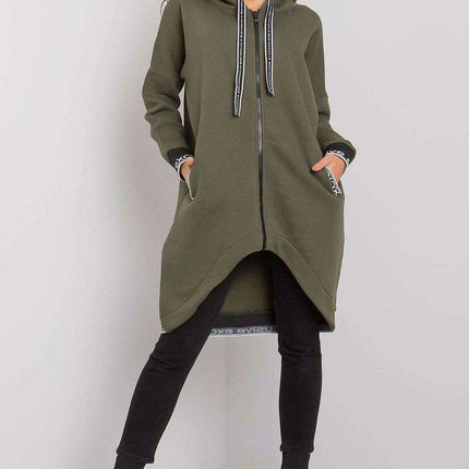 Chic Dark Blue Women's Zip-Up Hoodie with Convenient Pockets