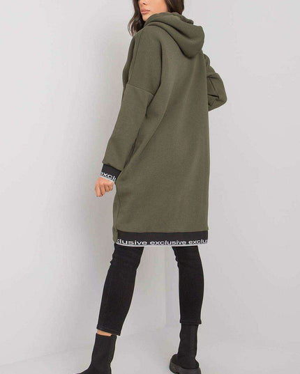 Chic Dark Blue Women's Zip-Up Hoodie with Convenient Pockets