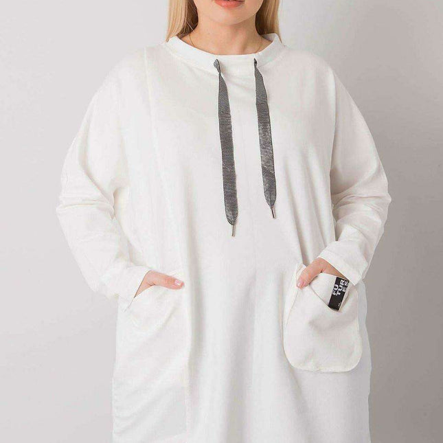 Chic Maroon Long Sleeve Tunic with Pockets