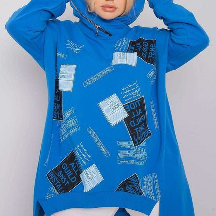 Navy Graphic Hoodie with Embroidery Detailing