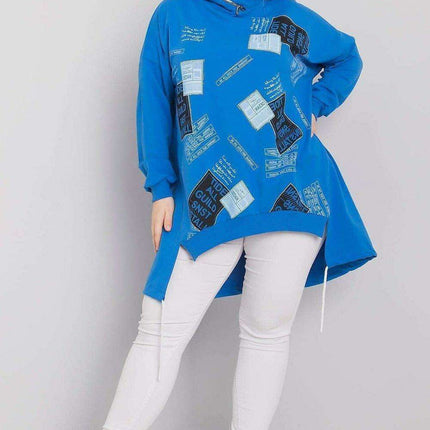 Navy Graphic Hoodie with Embroidery Detailing