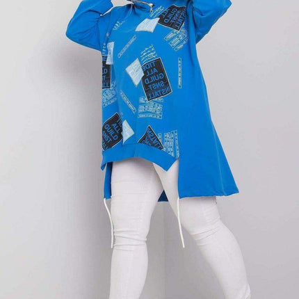 Navy Graphic Hoodie with Embroidery Detailing