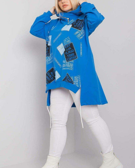 Navy Graphic Hoodie with Embroidery Detailing