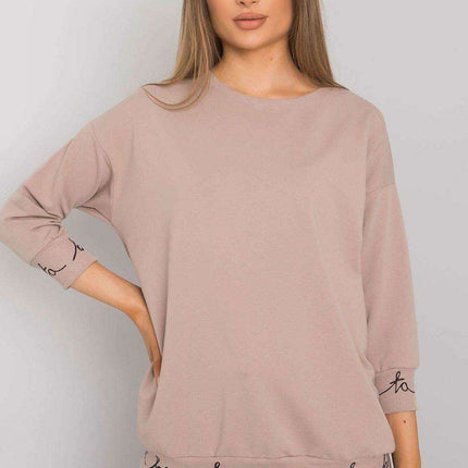 Elegant Olive Green 3/4 Sleeve Pullover Sweatshirt