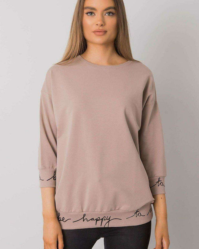 Elegant Olive Green 3/4 Sleeve Pullover Sweatshirt