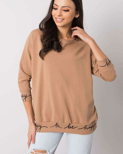Elegant Olive Green 3/4 Sleeve Pullover Sweatshirt