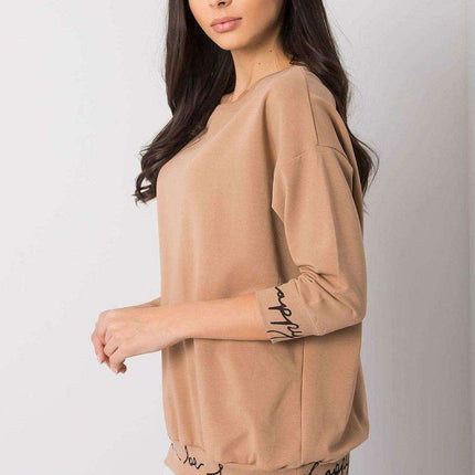 Elegant Olive Green 3/4 Sleeve Pullover Sweatshirt