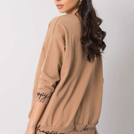 Elegant Olive Green 3/4 Sleeve Pullover Sweatshirt