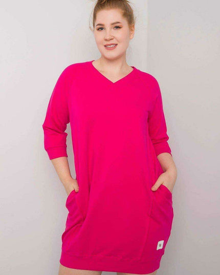 Elegant Plus Size Black Dress with Pocket Convenience