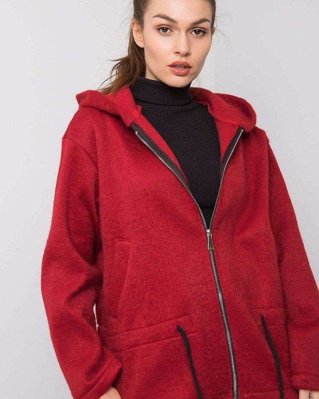 Italian Chic Black Zip Up Hoodie For Women Cozy Sweatshirt