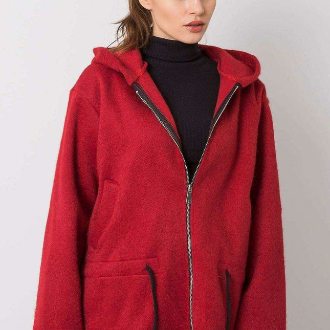 Italian Chic Black Zip Up Hoodie For Women Cozy Sweatshirt