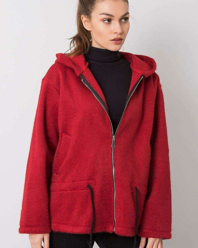 Italian Chic Black Zip Up Hoodie For Women Cozy Sweatshirt