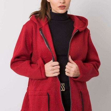 Italian Chic Black Zip Up Hoodie For Women Cozy Sweatshirt