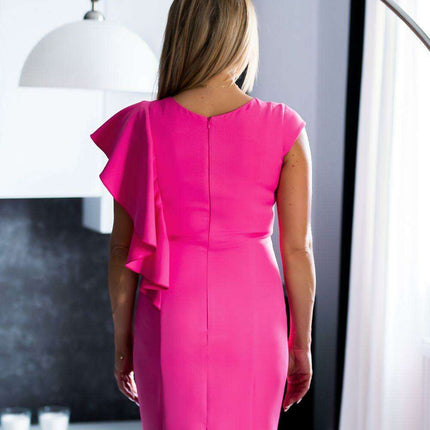 Charming Frill Detail Butterfly Sleeve Cocktail Dress