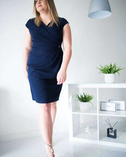 Stylish Plus Size Crease Detail Dress for Effortless Elegance