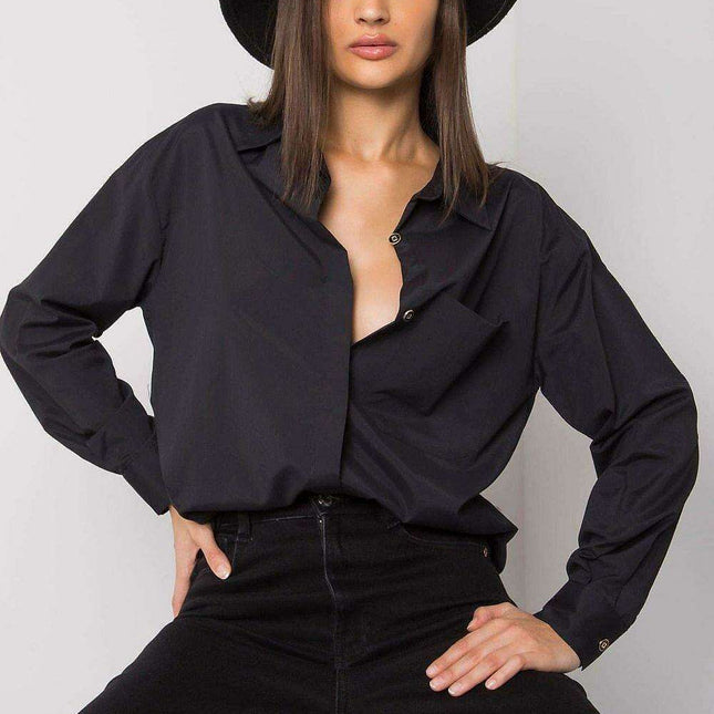 Chic White Long Sleeve Button-Up Shirt for Women