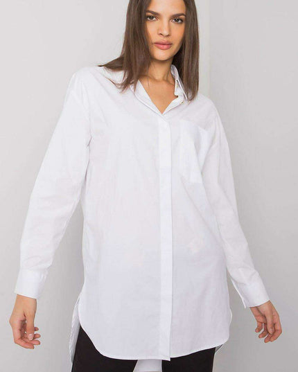 Chic White Long Sleeve Button-Up Shirt for Women