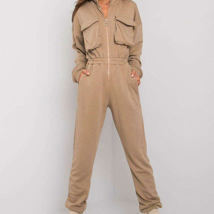 Elegant Black Cotton Zipped Jumpsuit for Every Occasion