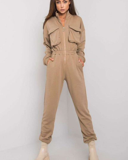 Elegant Black Cotton Zipped Jumpsuit for Every Occasion