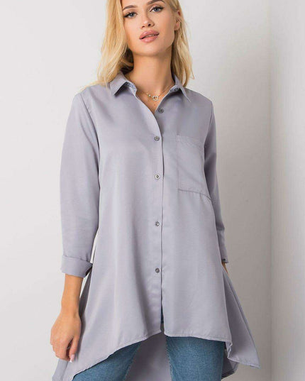 Light Blue Longline Button-Up Shirt - Stylish Comfort for Every Occasion
