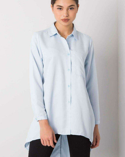 Light Blue Longline Button-Up Shirt - Stylish Comfort for Every Occasion