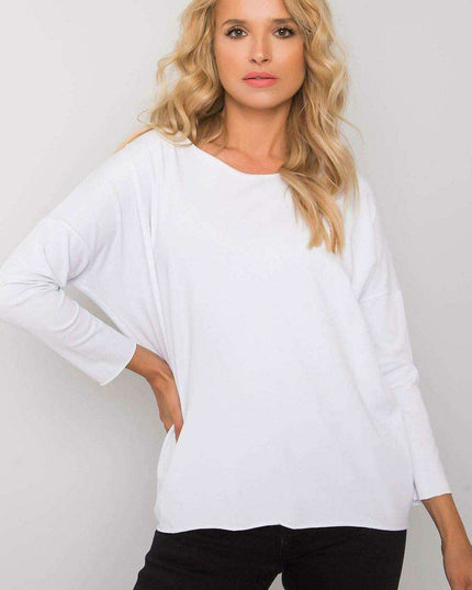 Everyday Elegance White Cotton Blend Blouse