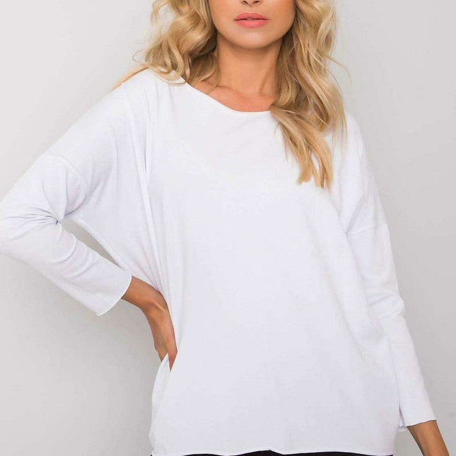 Everyday Elegance White Cotton Blend Blouse