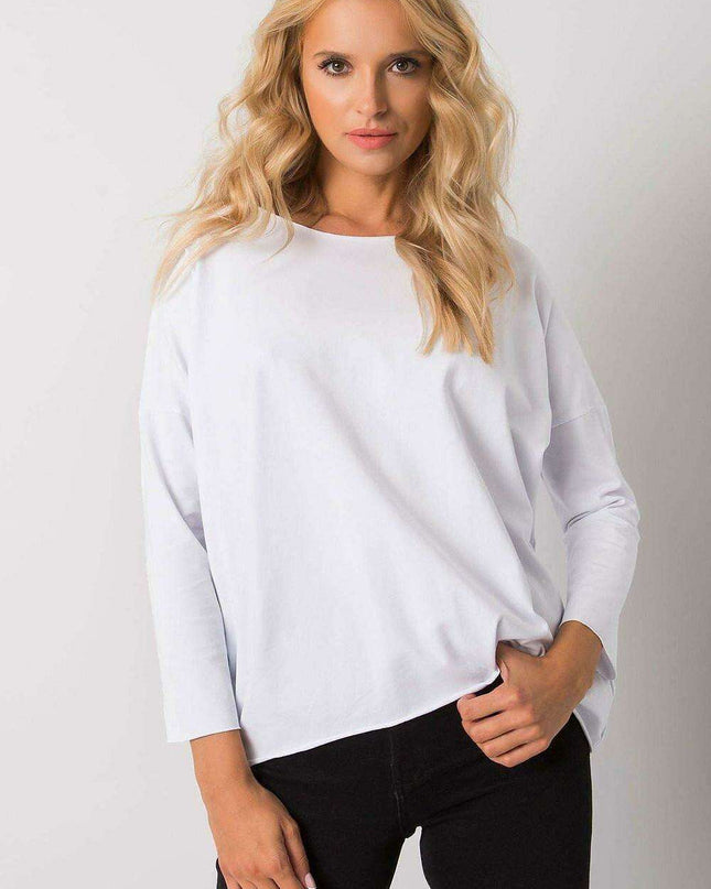 Everyday Elegance White Cotton Blend Blouse