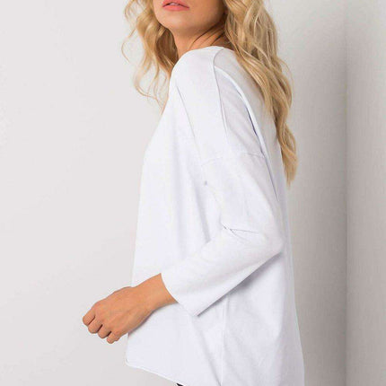 Everyday Elegance White Cotton Blend Blouse