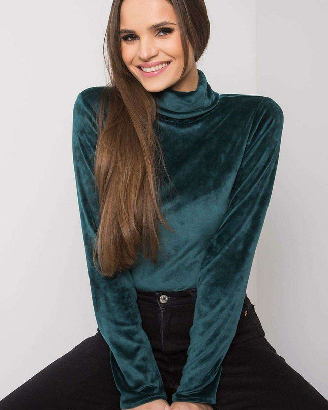 Stylish Beige Velour Turtleneck Sweater with Cozy Cotton Blend