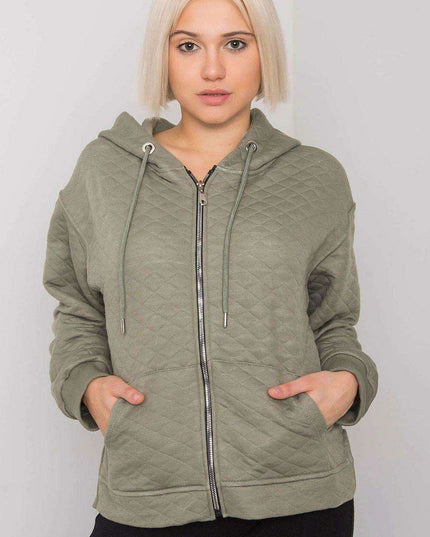 Chic Quilted Ladies' Zip-Up Hoodie