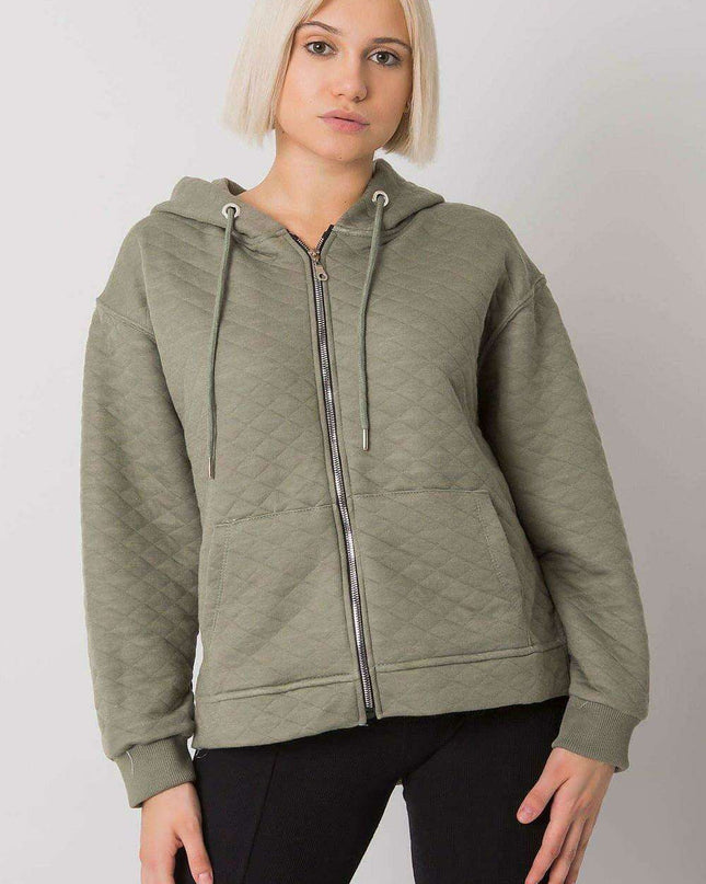Chic Quilted Ladies' Zip-Up Hoodie